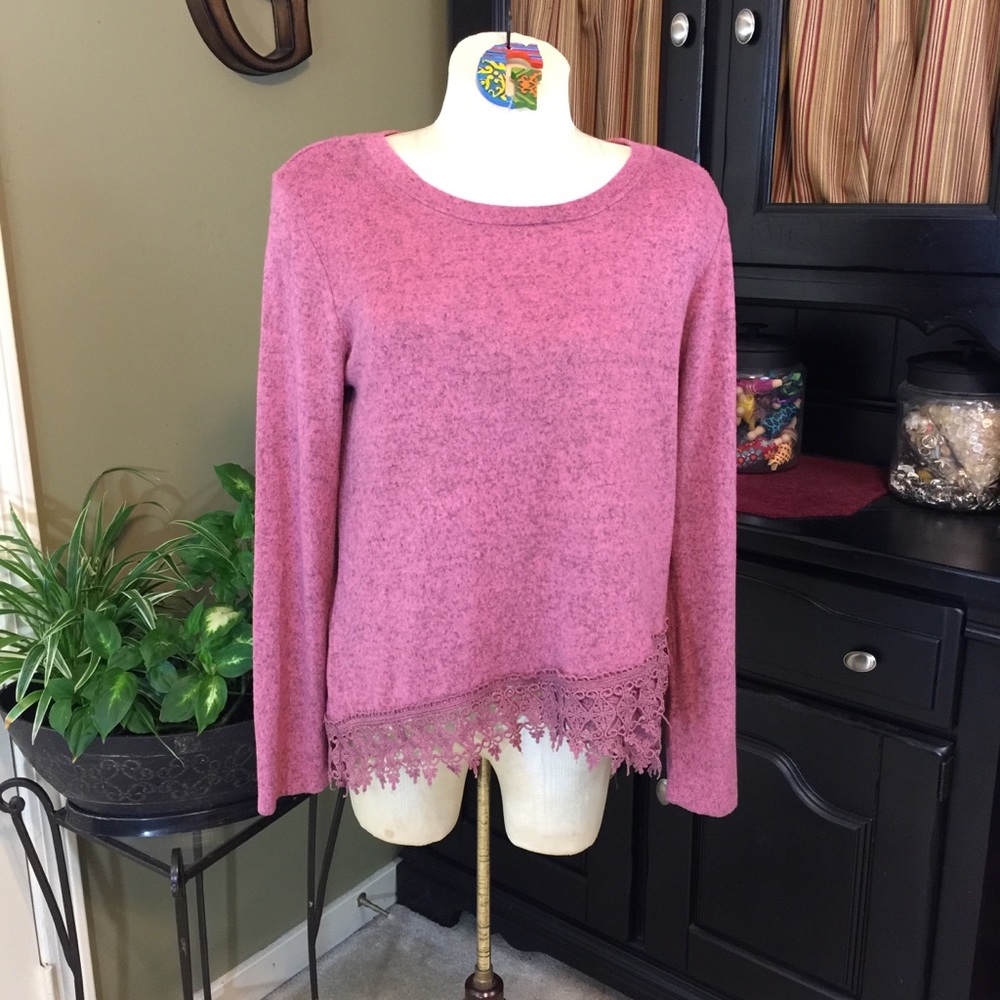 💥 Mosaic & Co. Heathered Pink/Gray Sweater L